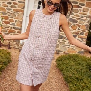 Pommander Peony Tweed Bianca Dress